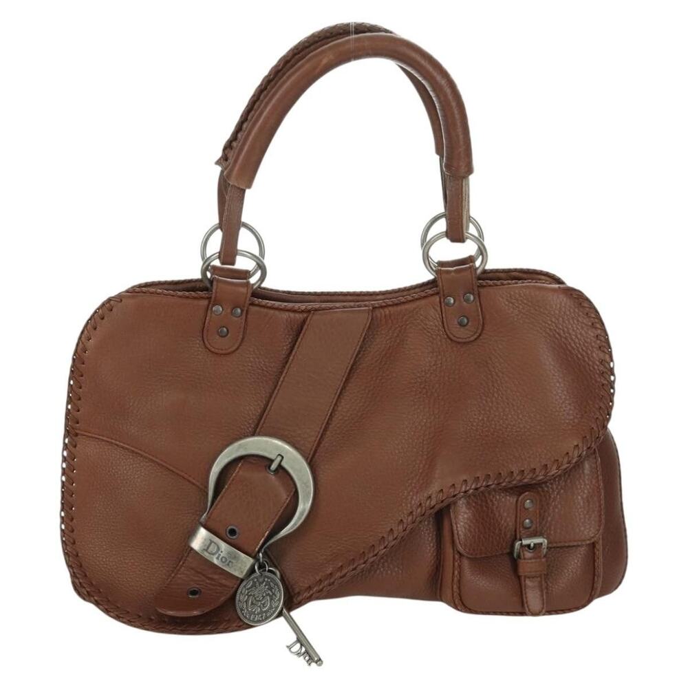 Dior Leather Gaucho Saddle Handbag Brown